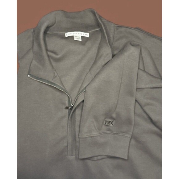 Cutter&Buck Big & Tall Sweater 3XB Supima Cotton 1/2 Zip Green Pullover Mens - Picture 2 of 5